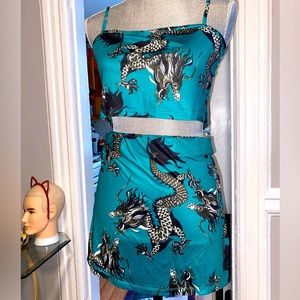 Stretchy 2pc Mini Skirt Set